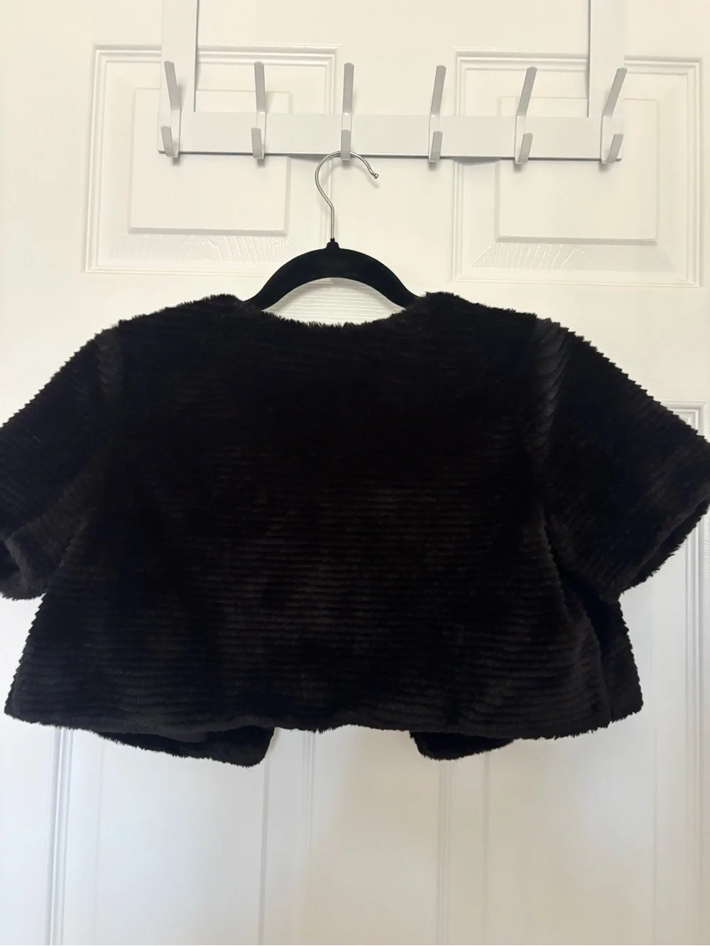 Gymboree Girls Black Faux Fur Bolero Jacket